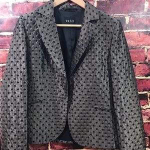 Tuzzi German jacket blazer platinum black polkadot